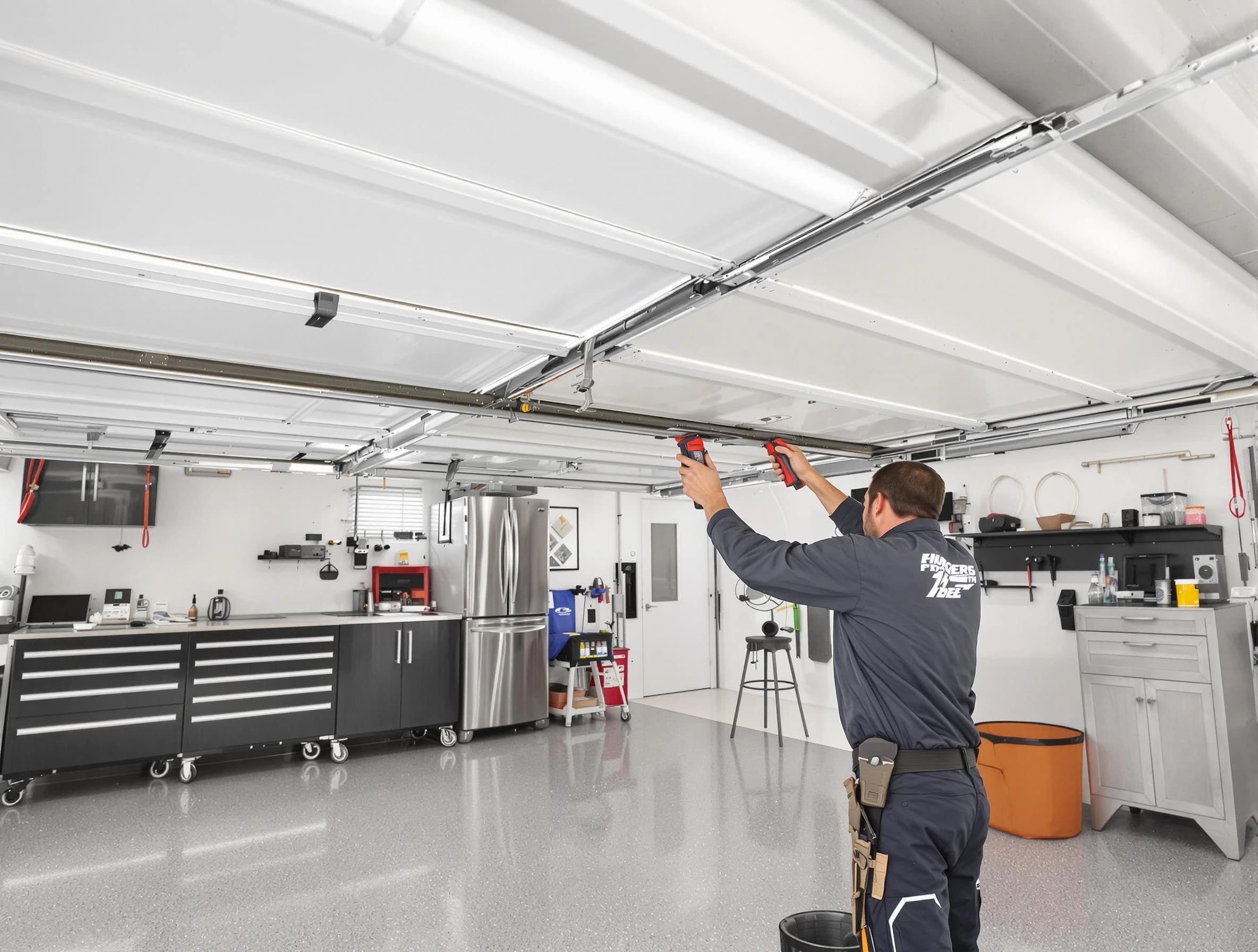 Overhead garage door repair service by East Providence Garage Door Repair in East Providence