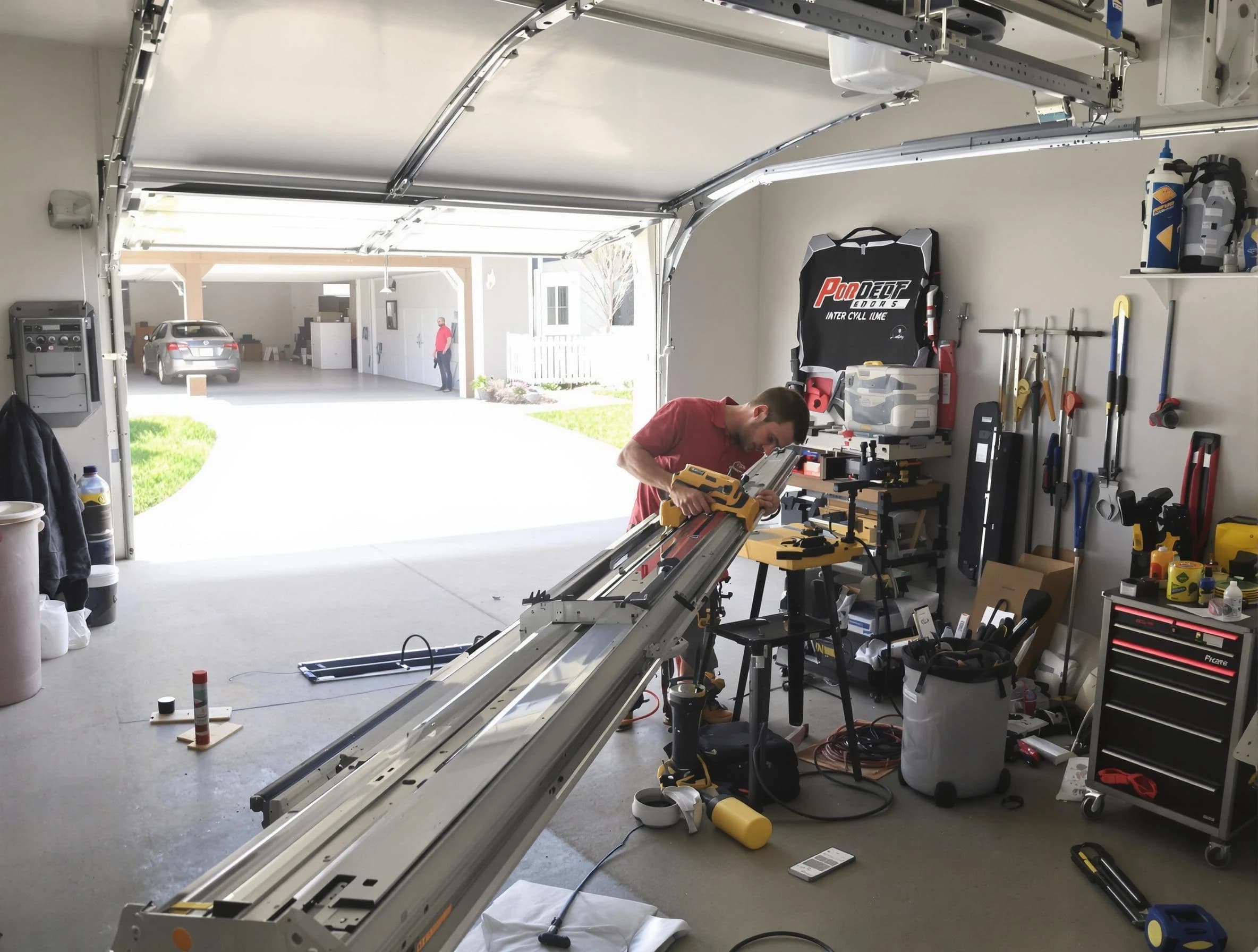 East Providence Garage Door Repair expert performing track repair in East Providence
