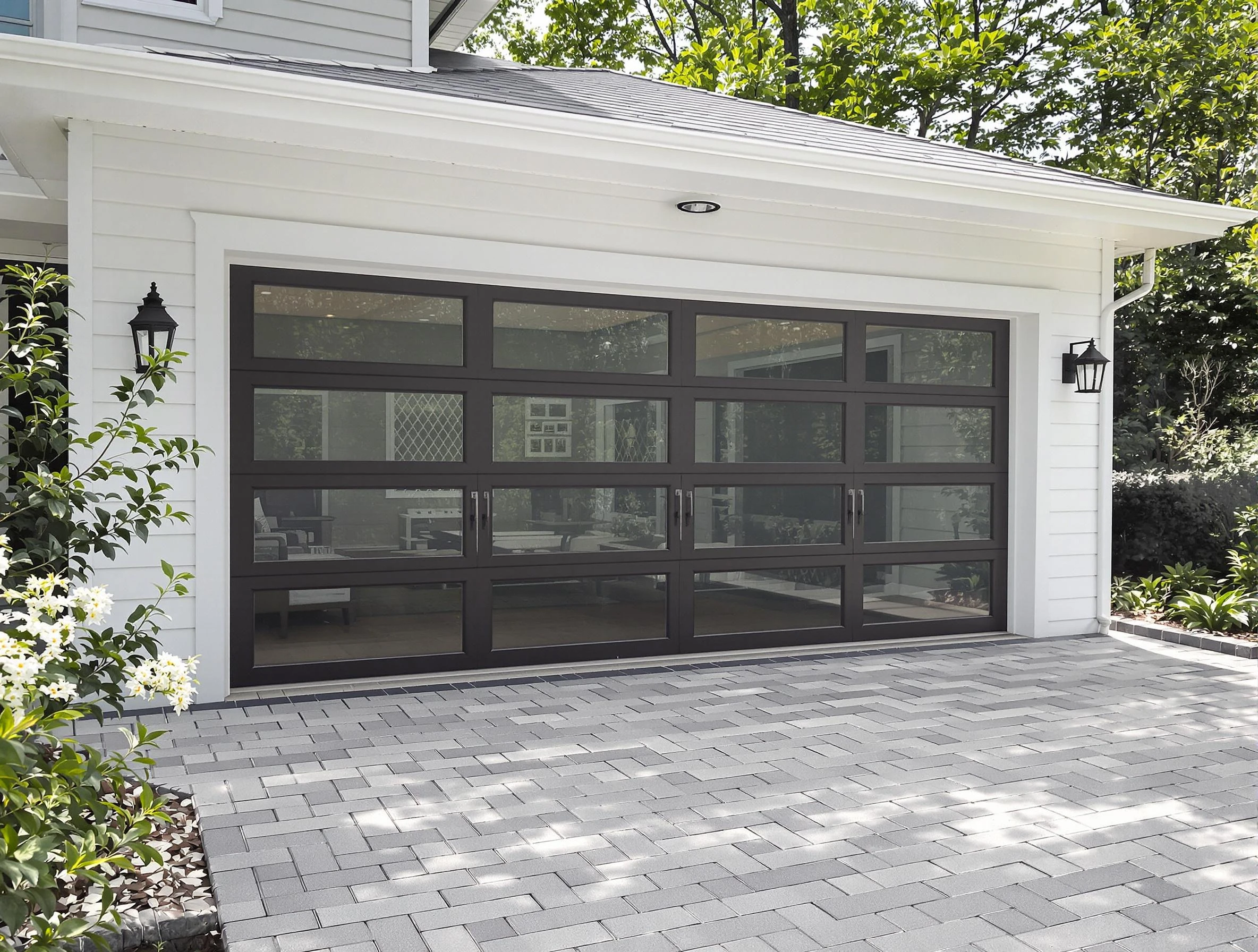 East Providence Garage Door Repair design specialist presenting custom garage door options to East Providence homeowner
